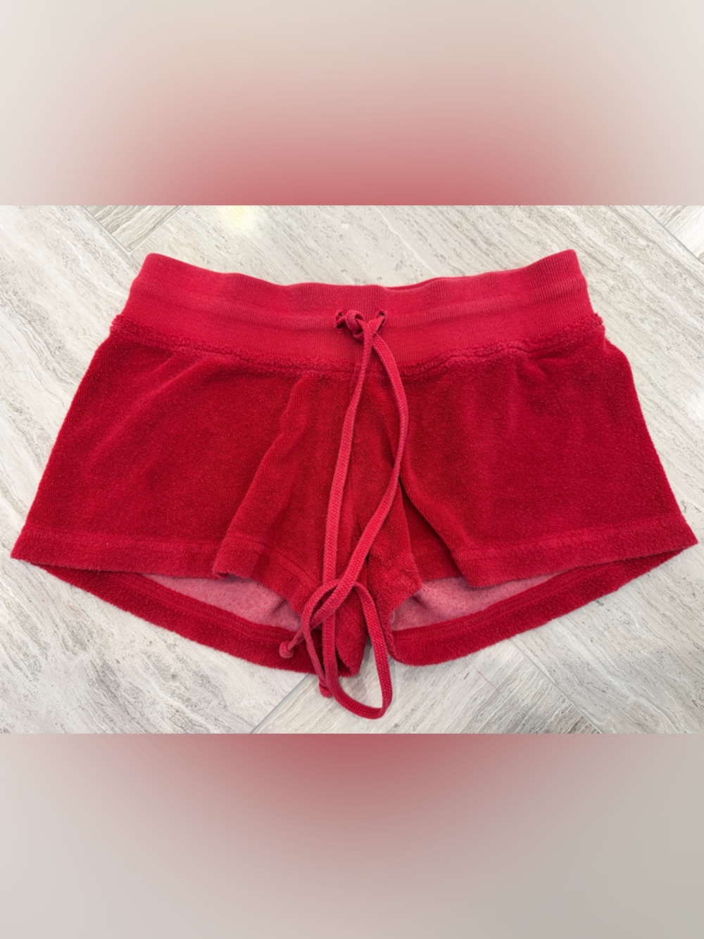 Hard Tail Low Rise Red Terry Shorts Junior Girls Size XS